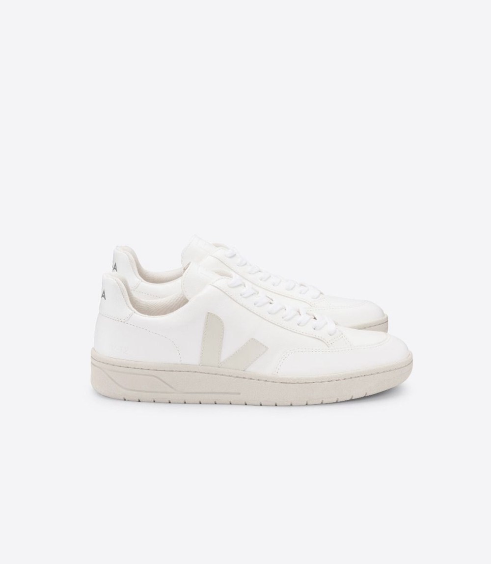 Veja Sneakers Mens - V-12 Chromefree Leather - White - 8076PWRUZ